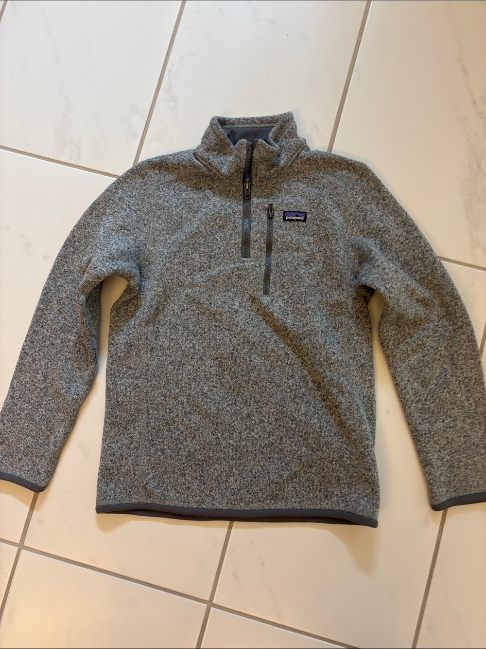 Patagonia Heather Grey Quarter-Zip Fleece Pullover